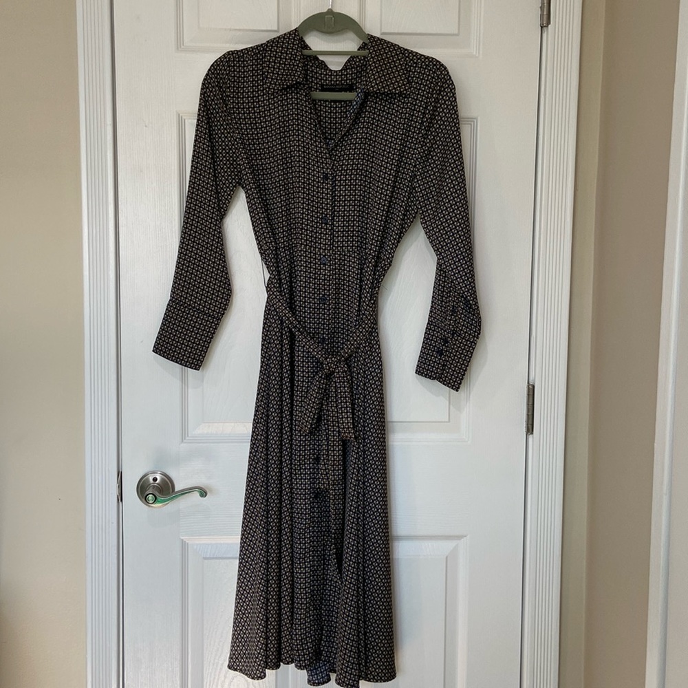 Banana Republic tie belt, button down maxi